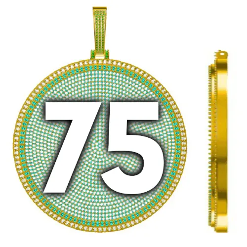 CUSTOM LETTER NECKLACE 3D BIG DISC sold by The GUU Shop