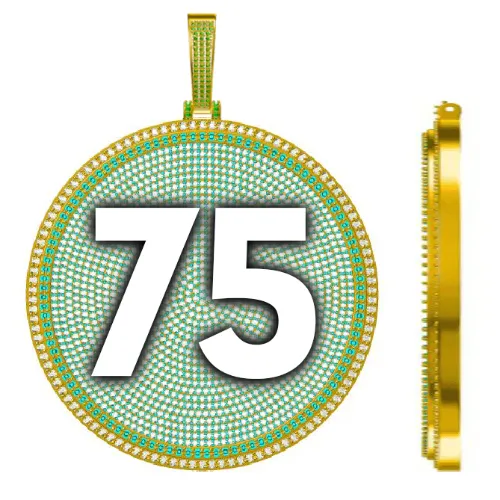 CUSTOM LETTER NECKLACE 3D BIG DISC sold by The GUU Shop