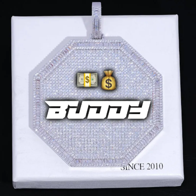 CUSTOM LETTER NECKLACE 3D BIG OCTAGON sold by The GUU Shop