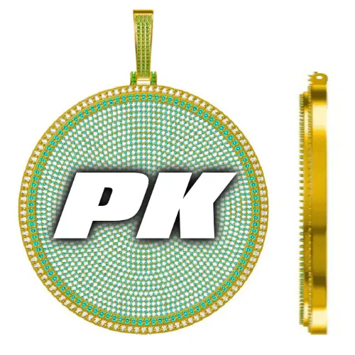 CUSTOM LETTER NECKLACE 3D BIG DISC sold by The GUU Shop