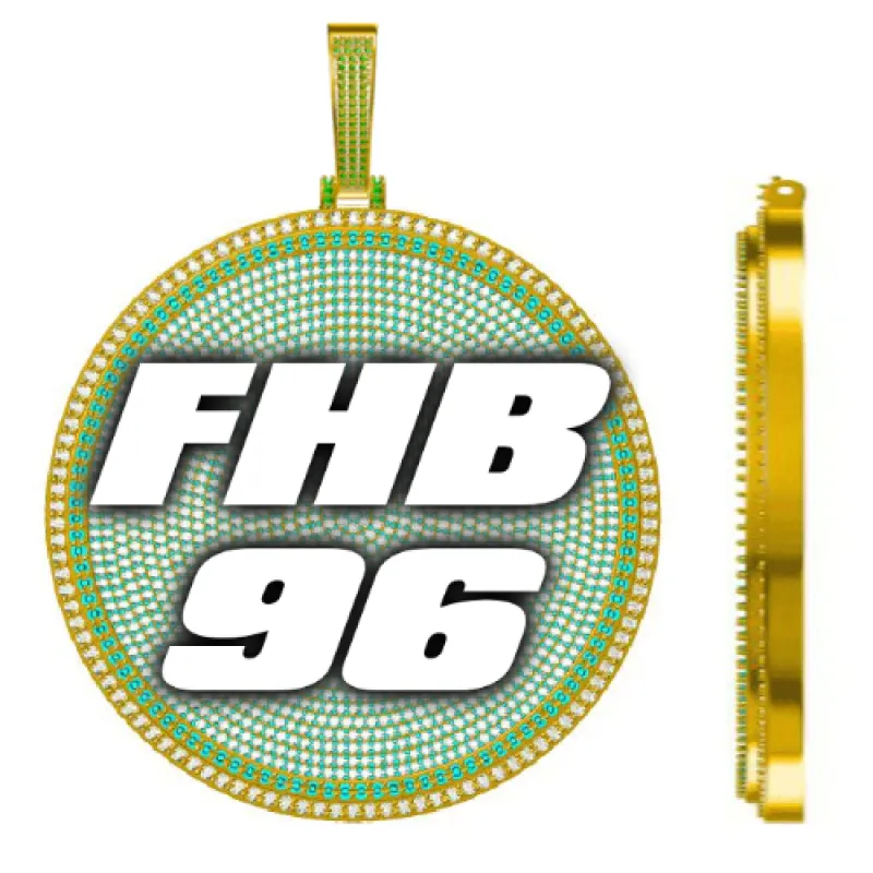 CUSTOM LETTER NECKLACE 3D BIG DISC sold by The GUU Shop