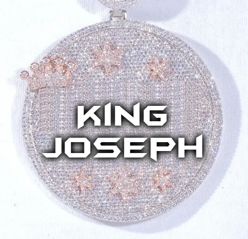 CUSTOM LETTER NECKLACE 3D BIG CROWN DISC sold by The GUU Shop