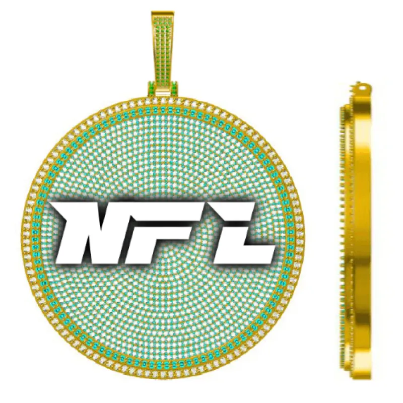 CUSTOM LETTER NECKLACE 3D BIG DISC sold by The GUU Shop