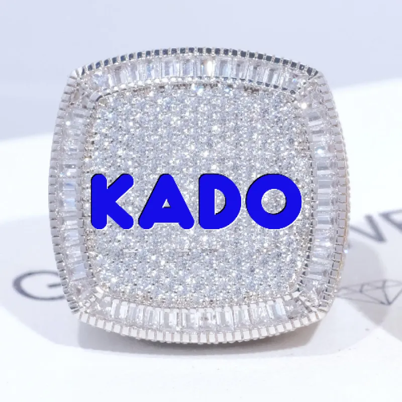 CUSTOM LETTER 3D ICED RING sold by The GUU Shop