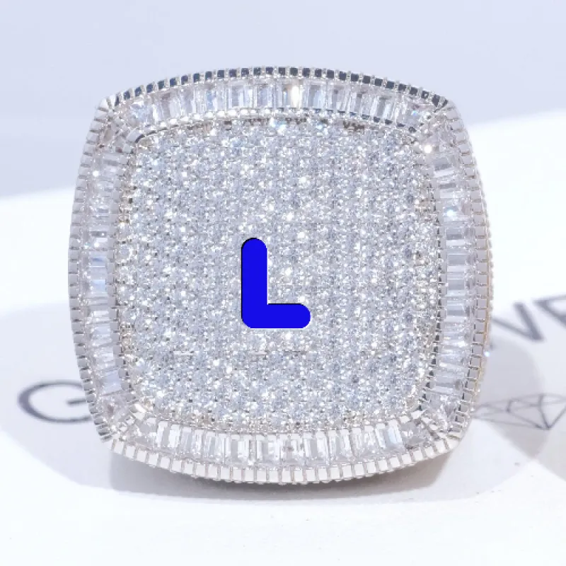 CUSTOM LETTER 3D ICED RING sold by The GUU Shop