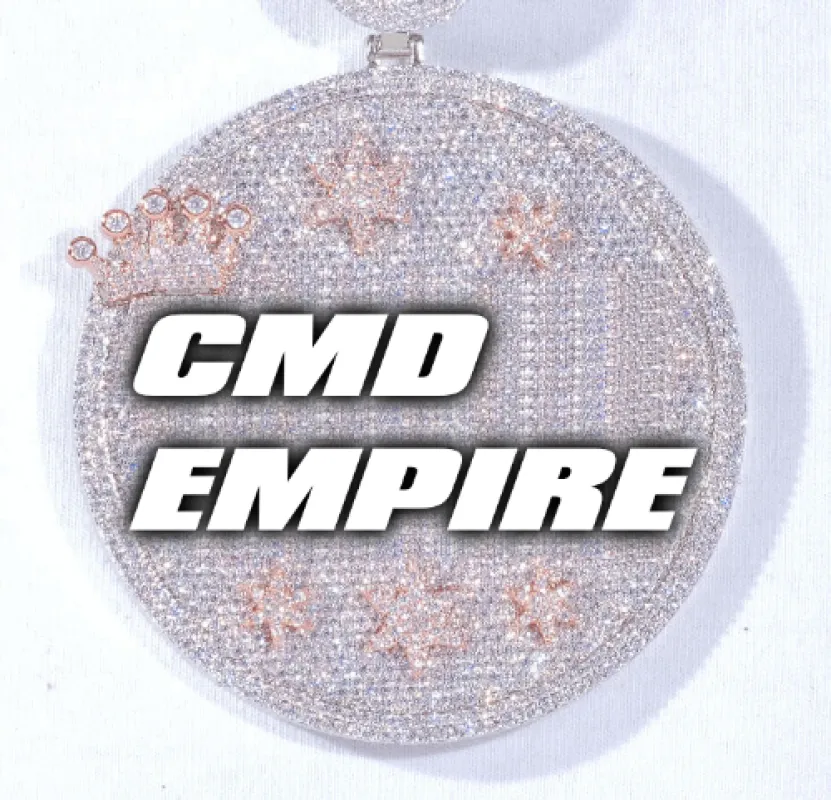 CUSTOM LETTER NECKLACE 3D BIG CROWN DISC sold by The GUU Shop