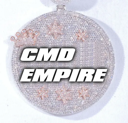 CUSTOM LETTER NECKLACE 3D BIG CROWN DISC sold by The GUU Shop