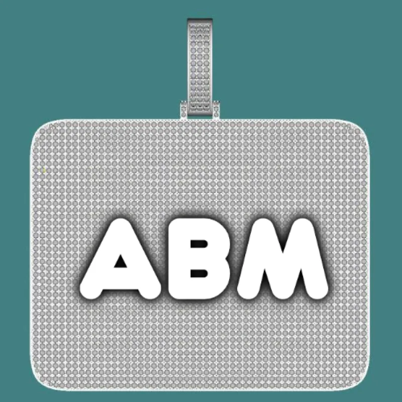 CUSTOM LETTER NECKLACE 3D BIG SQUARE sold by The GUU Shop