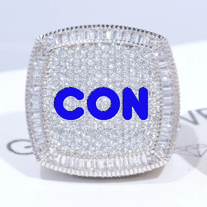 CUSTOM LETTER 3D ICED RING sold by The GUU Shop