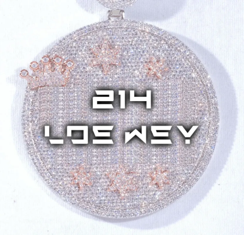 CUSTOM LETTER NECKLACE 3D BIG CROWN DISC sold by The GUU Shop