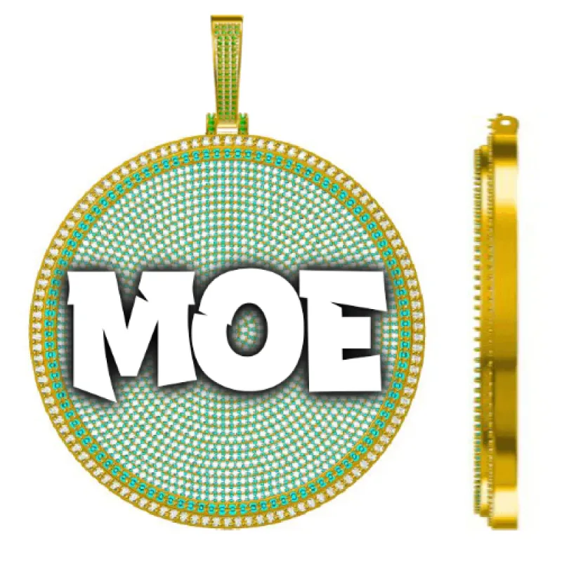 CUSTOM LETTER NECKLACE 3D BIG DISC sold by The GUU Shop