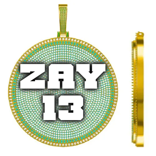 CUSTOM LETTER NECKLACE 3D BIG DISC sold by The GUU Shop