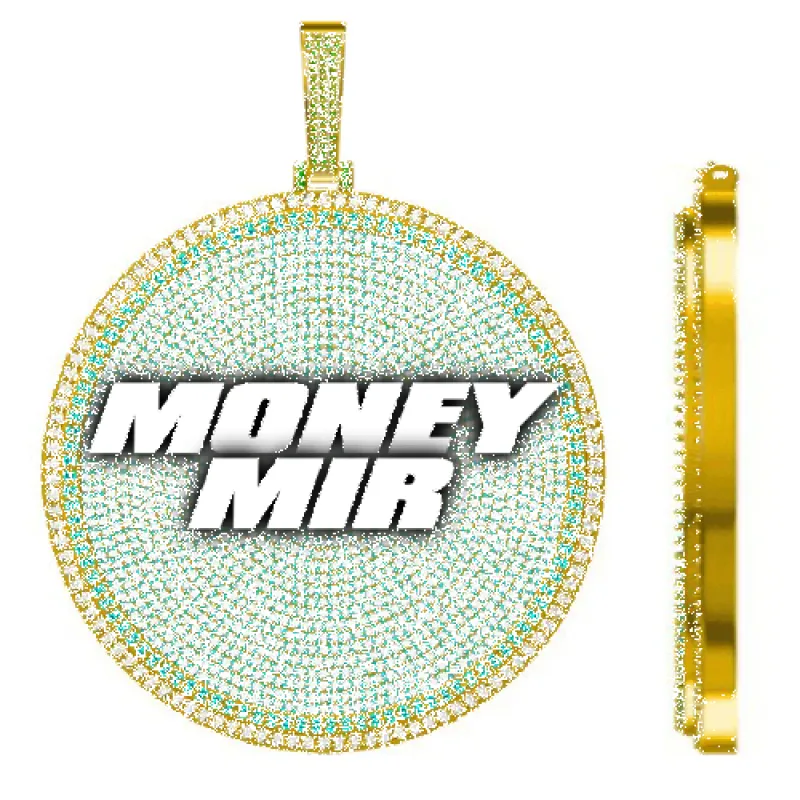 CUSTOM LETTER NECKLACE 3D BIG DISC sold by The GUU Shop