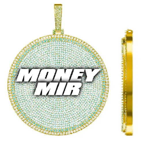 CUSTOM LETTER NECKLACE 3D BIG DISC sold by The GUU Shop