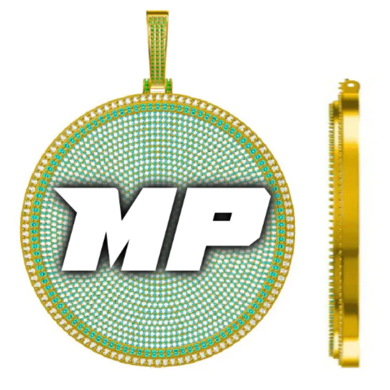 CUSTOM LETTER NECKLACE 3D BIG DISC sold by The GUU Shop