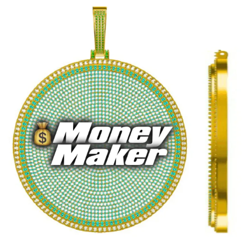 CUSTOM LETTER NECKLACE 3D BIG DISC sold by The GUU Shop