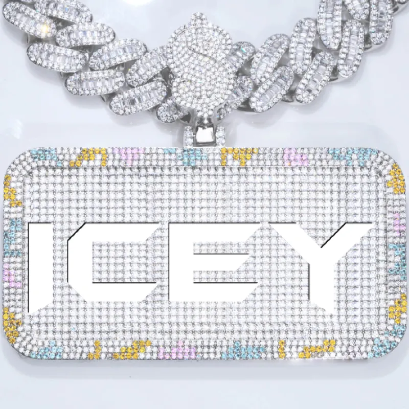 CUSTOM LETTER NECKLACE 3D COLORFUL SQUARE sold by The GUU Shop