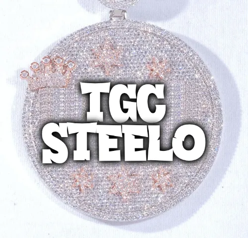 CUSTOM LETTER NECKLACE 3D BIG CROWN DISC sold by The GUU Shop