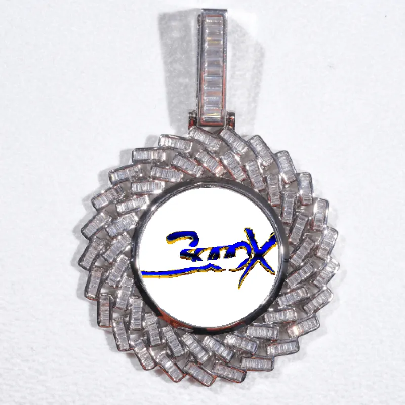 Large 3D Baguette Custom Picture Pendant sold by The GUU Shop