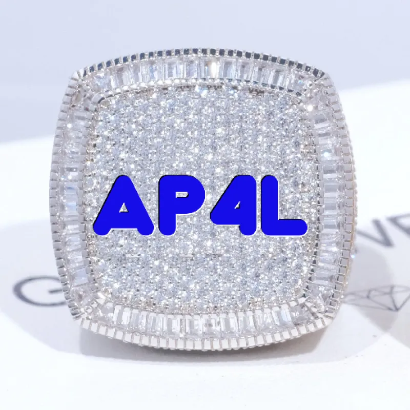 CUSTOM LETTER 3D ICED RING sold by The GUU Shop