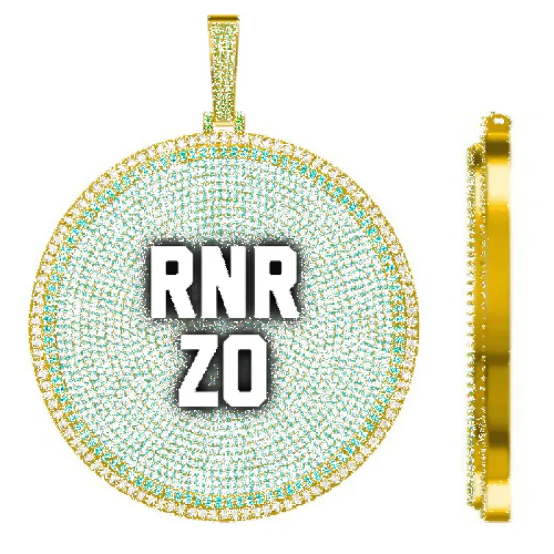 CUSTOM LETTER NECKLACE 3D BIG DISC sold by The GUU Shop