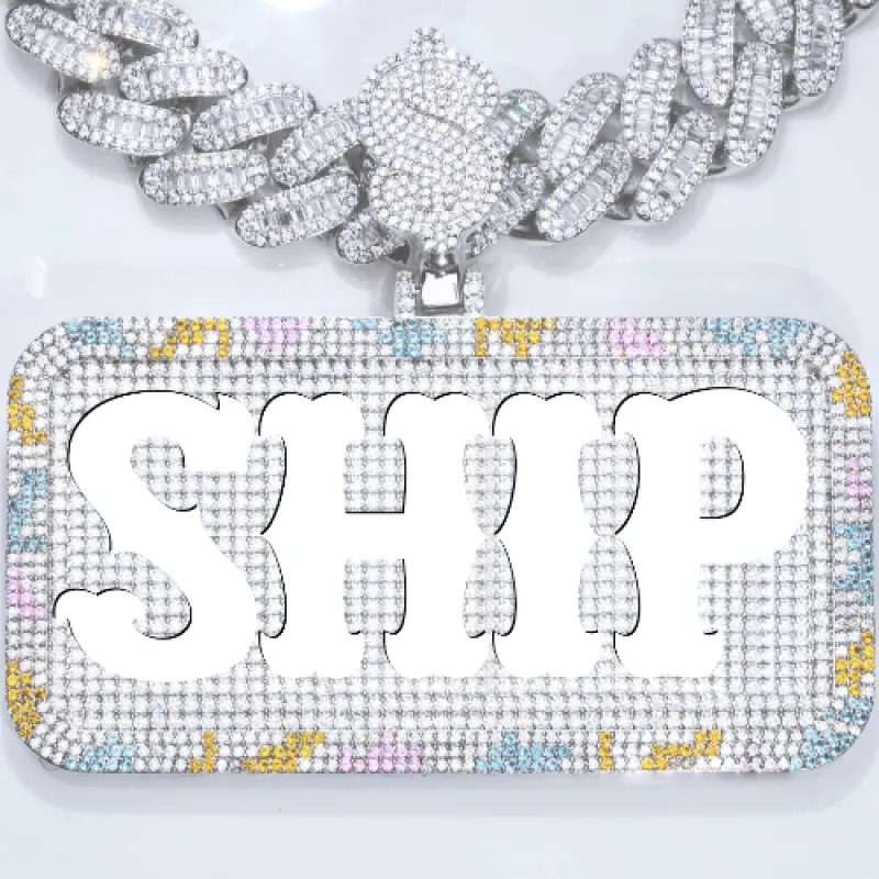 CUSTOM LETTER NECKLACE 3D COLORFUL SQUARE sold by The GUU Shop