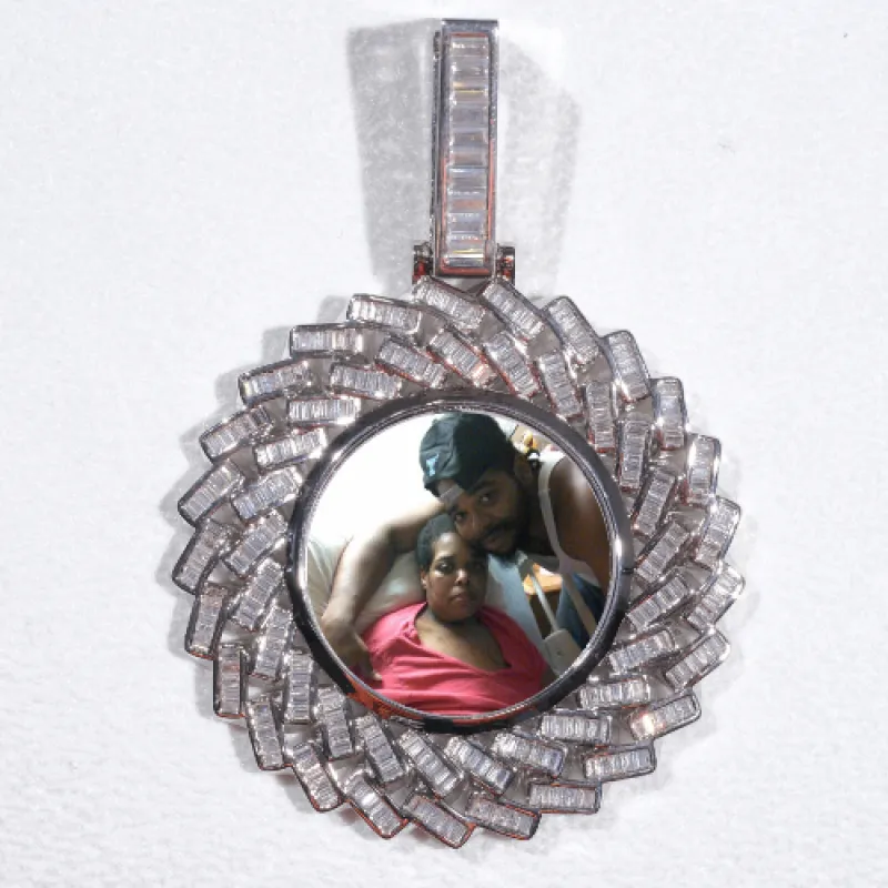 Large 3D Baguette Custom Picture Pendant sold by The GUU Shop