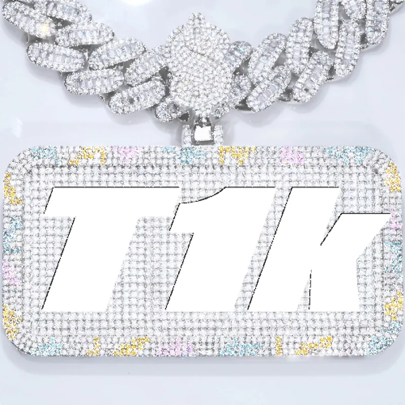 CUSTOM LETTER NECKLACE 3D COLORFUL SQUARE sold by The GUU Shop