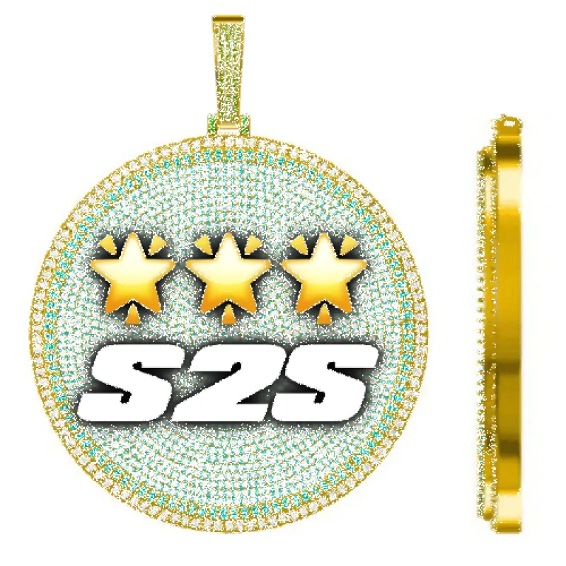 CUSTOM LETTER NECKLACE 3D BIG DISC sold by The GUU Shop