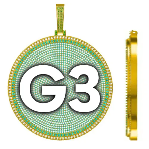 CUSTOM LETTER NECKLACE 3D BIG DISC sold by The GUU Shop