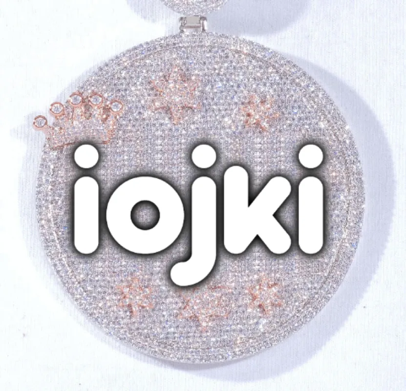 CUSTOM LETTER NECKLACE 3D BIG CROWN DISC sold by The GUU Shop