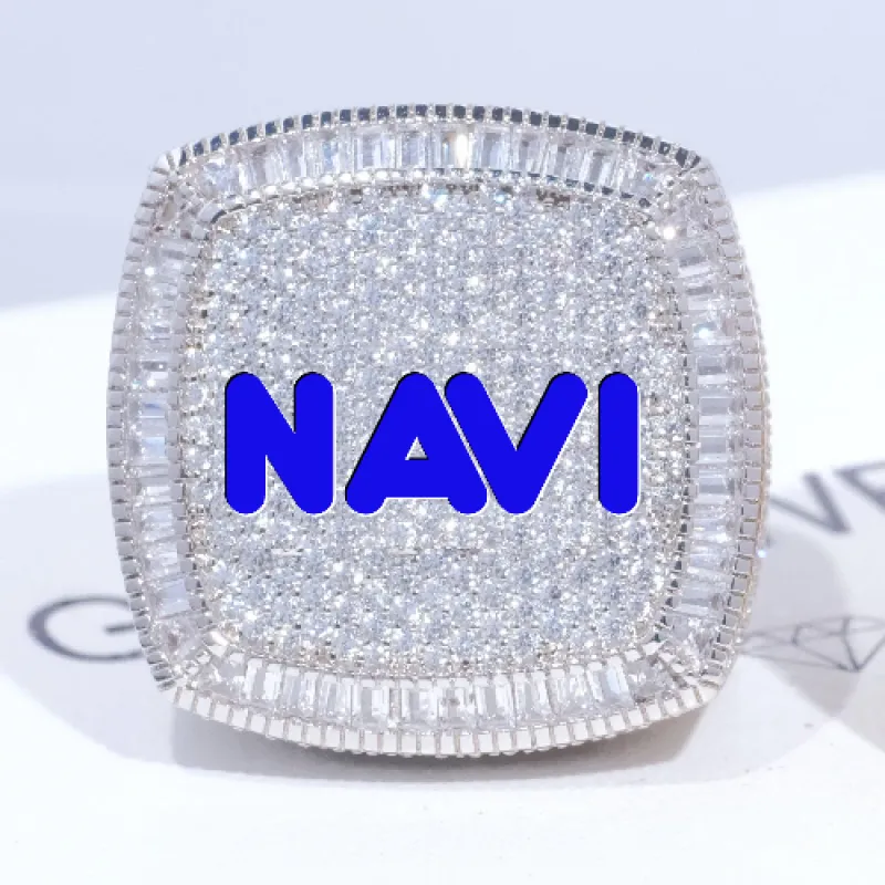 CUSTOM LETTER 3D ICED RING sold by The GUU Shop