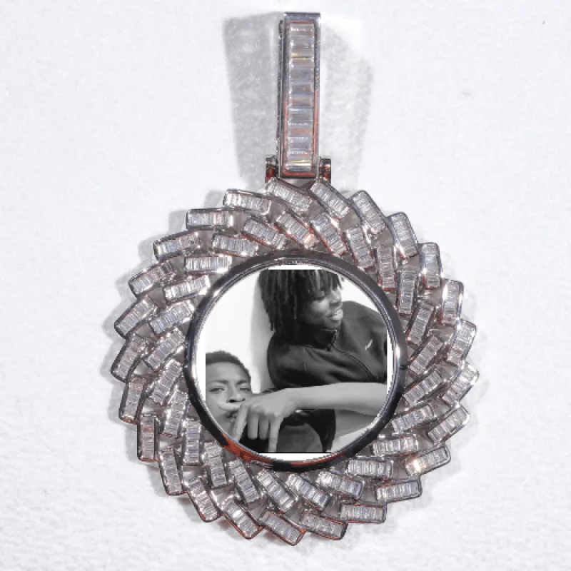 Large 3D Baguette Custom Picture Pendant sold by The GUU Shop