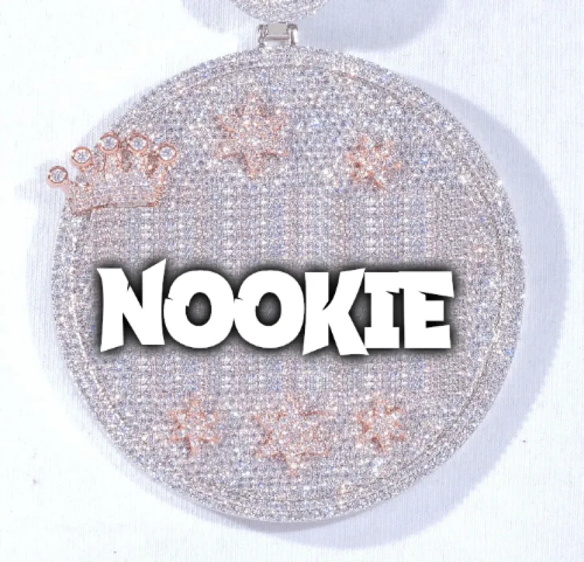 CUSTOM LETTER NECKLACE 3D BIG CROWN DISC sold by The GUU Shop