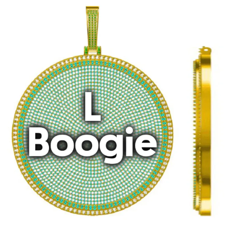 CUSTOM LETTER NECKLACE 3D BIG DISC sold by The GUU Shop