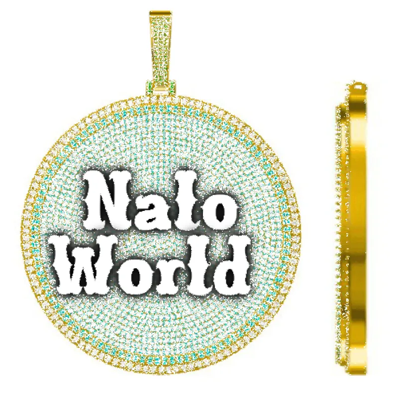 CUSTOM LETTER NECKLACE 3D BIG DISC sold by The GUU Shop