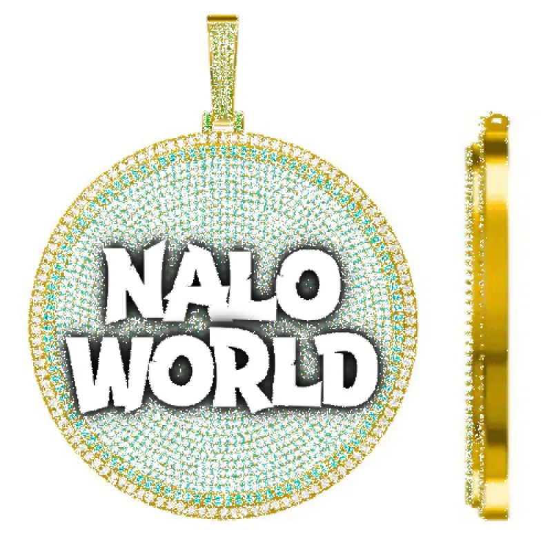 CUSTOM LETTER NECKLACE 3D BIG DISC sold by The GUU Shop