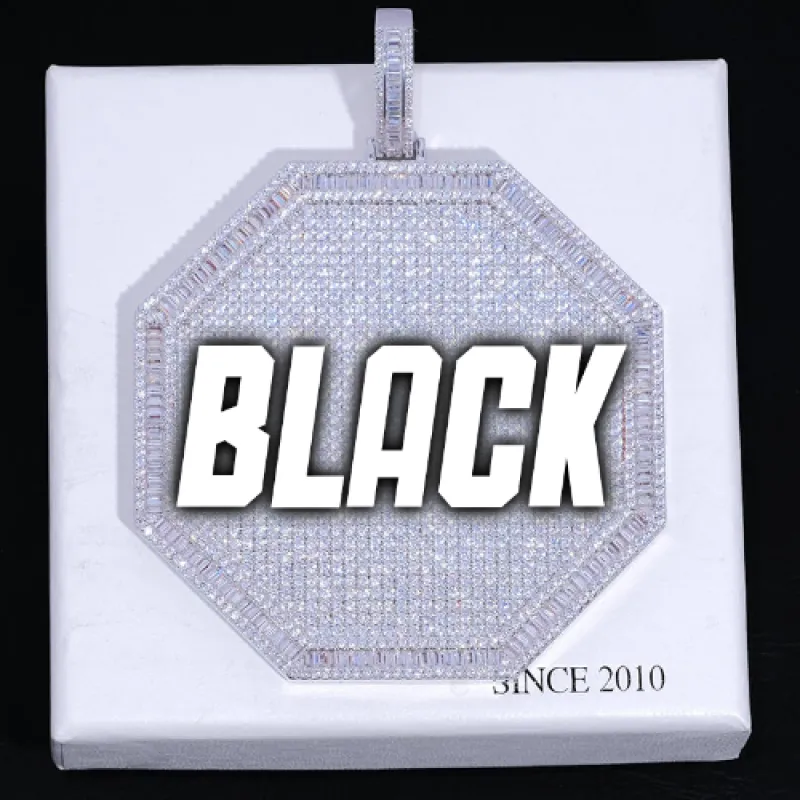 CUSTOM LETTER NECKLACE 3D BIG OCTAGON sold by The GUU Shop