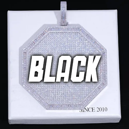 CUSTOM LETTER NECKLACE 3D BIG OCTAGON sold by The GUU Shop