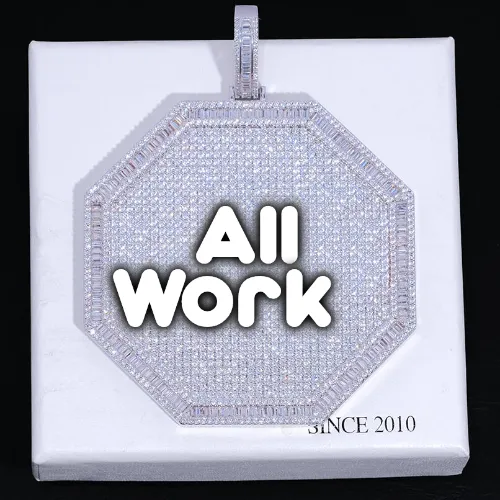 CUSTOM LETTER NECKLACE 3D BIG OCTAGON sold by The GUU Shop