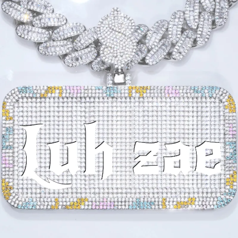 CUSTOM LETTER NECKLACE 3D COLORFUL SQUARE sold by The GUU Shop