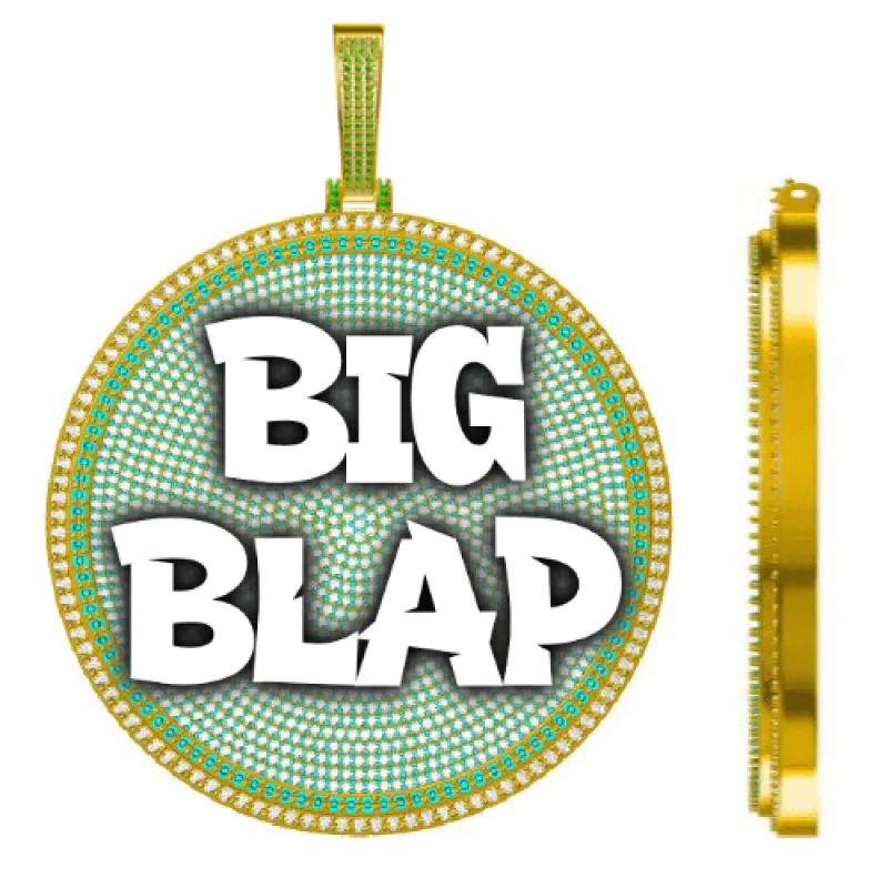 CUSTOM LETTER NECKLACE 3D BIG DISC sold by The GUU Shop