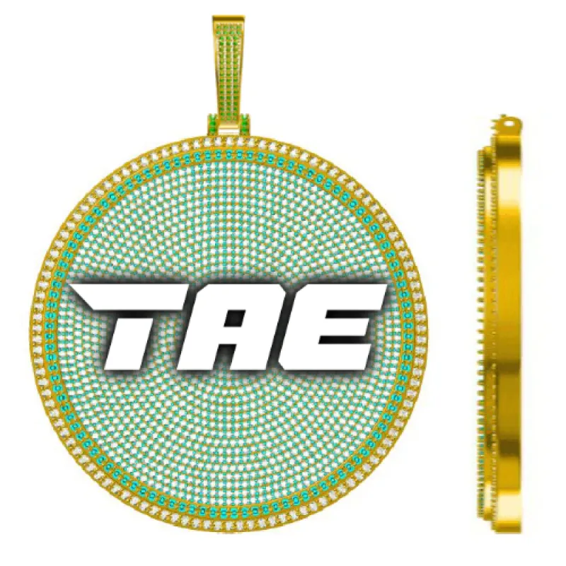 CUSTOM LETTER NECKLACE 3D BIG DISC sold by The GUU Shop