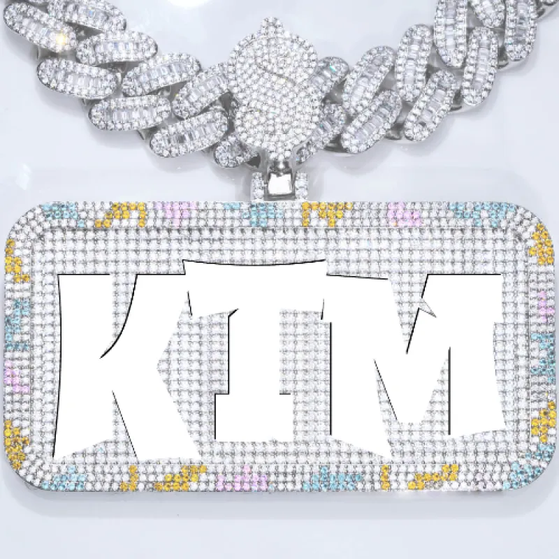 CUSTOM LETTER NECKLACE 3D COLORFUL SQUARE sold by The GUU Shop