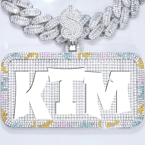 CUSTOM LETTER NECKLACE 3D COLORFUL SQUARE sold by The GUU Shop