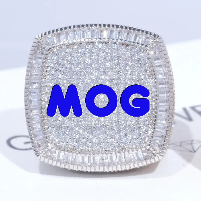 CUSTOM LETTER 3D ICED RING sold by The GUU Shop