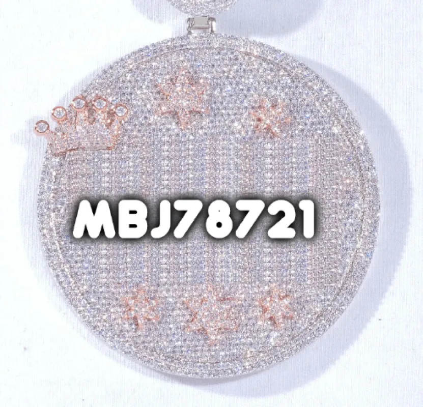 CUSTOM LETTER NECKLACE 3D BIG CROWN DISC sold by The GUU Shop