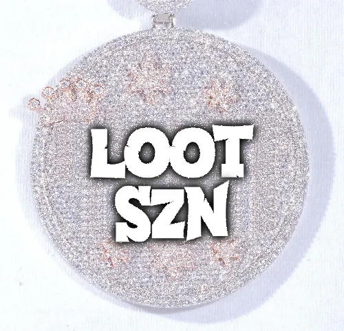 CUSTOM LETTER NECKLACE 3D BIG CROWN DISC sold by The GUU Shop