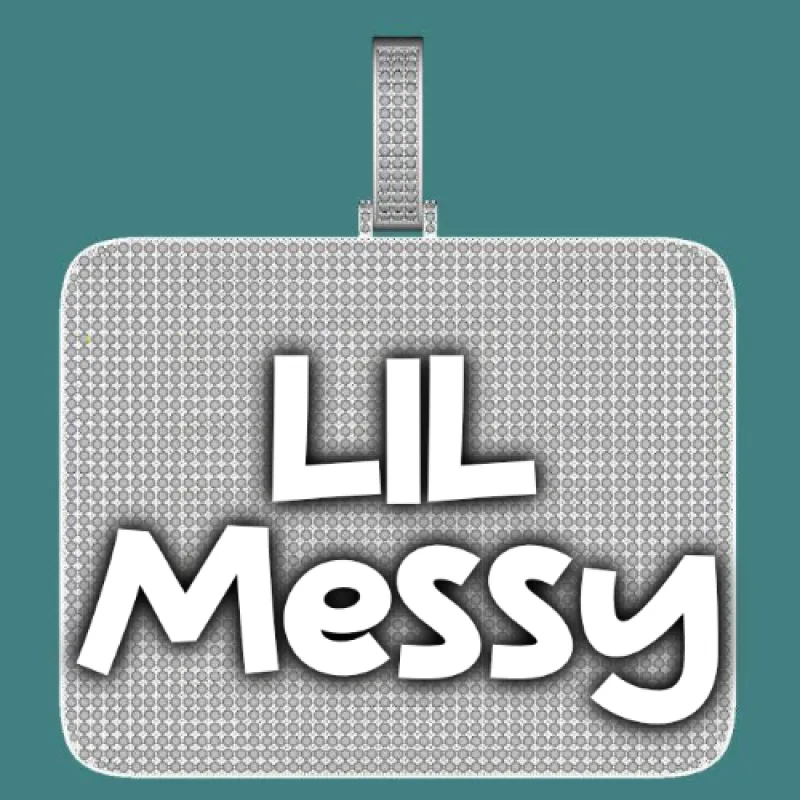 CUSTOM LETTER NECKLACE 3D BIG SQUARE sold by The GUU Shop