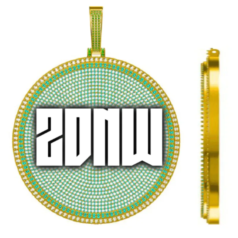 CUSTOM LETTER NECKLACE 3D BIG DISC sold by The GUU Shop